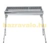 Stainless steel grill with folding legs 73x33 cm