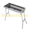 Stainless steel grill with folding legs 73x33 cm