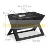 Folding grill portable BBQ 30x45x30 cm charcoal grill for picnics and camping