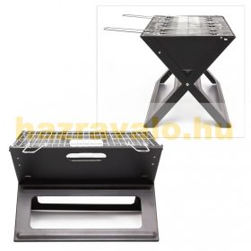   Összecsukható grillsütő hordozható BBQ 45,5x30x30,5 cm faszenes grill piknikezéshez, kempingezéshez