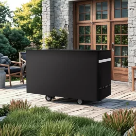   Grillsütő takaró 167,64 cm kültéri grill ponyva vízálló időjárásálló 600D poliészter biztonságos csatokkal, fekete 