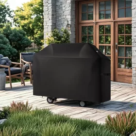   Grillsütő takaró 1524 mm kültéri grill védőhuzat vízálló időjárásálló tartós 600D poliészter tépőzáras pántokkal grill védőponyva