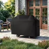 Grillsütő-védőhuzat grilltakaró ponyva 1321 mm kültéri vízálló időjárásálló 600D poliészter grill huzat tépőzáras pántokkal
