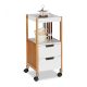 Modern design rolling cart with 2 drawers in white and wood color