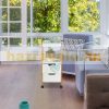 Modern design rolling cart with 2 drawers in white and wood color