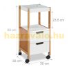 Modern design rolling cart with 2 drawers in white and wood color