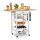 Kitchen trolley, rolling kitchen trolley with foldable bamboo worktop, drawer and removable basket