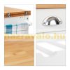 Kitchen trolley, rolling kitchen trolley with foldable bamboo worktop, drawer and removable basket