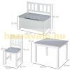 Children's furniture set 4-piece children's seating set children's storage bench in gray white color