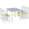 Children's furniture set 4-piece children's seating set children's storage bench in gray white color