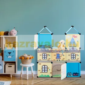   Szekrény gyerekszobába, gyerekbútor "Királyfi" motívumos polcrendszer