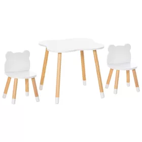   Gyerekbútor szett 3 részes gyermek ülőgarnitúra MDF fenyő maci design