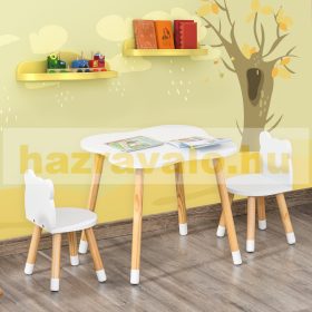   Gyerekbútor szett 3 részes gyermek ülőgarnitúra MDF fenyő maci design