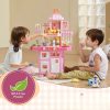 Gyerek játékkonyha rózsaszín műanyag konyha gőz funkcióval, fénnyel és hanggal, 48 kiegészítővel