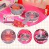 Gyerek játékkonyha 3 az 1-ben rózsaszín konyha gőz funkcióval, fénnyel és hanggal, 74 kiegészítővel