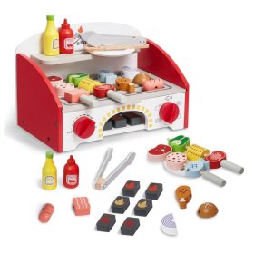   Grill játékkészlet gyerekeknek fából készült grill játékkészlet 3 éves kortól játék fa BBQ készlet