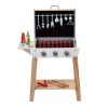 Gyerek grill játék álló fa BBQ grill szett 21 darabos készlettel