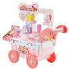 Gyerek fagylaltos kocsi 27 darabos játék szett fénnyel és hanggal, rózsaszín, 3 éves kortól