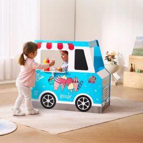   Fagylaltoskocsi gyerekeknek fa játék konyha 3-7 éves gyermekek számára, kék