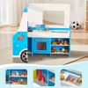 Fagylaltoskocsi gyerekeknek fa játék konyha 3-7 éves gyermekek számára, kék