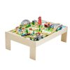 Fa gyerek játékasztal 3 az 1-ben vasút játékasztal 120 részes szettel, összecsukható tárolóval