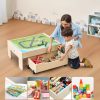 Fa gyerek játékasztal vasút szettel 100 db 3 az 1-ben játszóasztal