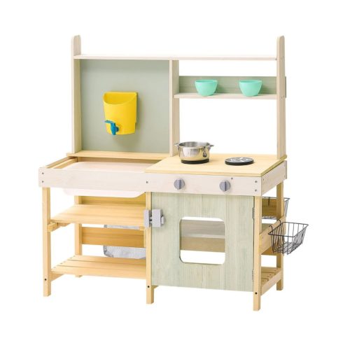 Gyerek sárkonyha nagyméretű kültéri fa játékkonyha 890x990x380 mm