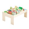 Fa gyerek játékasztal 3 az 1-ben vasút játékasztal 84 részes szettel