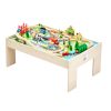 Fa gyerek játékasztal 3 az 1-ben vasút játékasztal 84 részes szettel