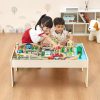 Fa gyerek játékasztal 3 az 1-ben vasút játékasztal 84 részes szettel