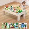 Fa gyerek játékasztal 3 az 1-ben vasút játékasztal 84 részes szettel