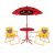 Gyerek asztal szétnyitható székekkel és napernyővel bogár mintájú