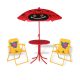 Children's table with fold-out chairs and parasol in a beetle pattern