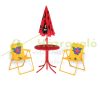 Children's table with fold-out chairs and parasol in a beetle pattern