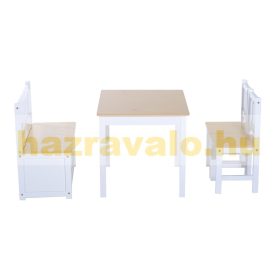 Gyermek ülőgarnitúra, asztallal 2 székkel és paddal 