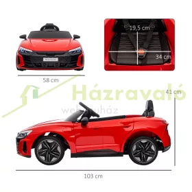   Elektromos gyermekautó Audi RS-E-tron GT biztonsági övvel, távirányítóval piros