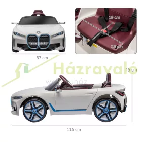   Elektromos gyermekautó BMW G4 újratölthető akkumulátor 3-5 km/h távirányítóval multimédiás lejátszóval fehér