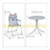 Children's table with folding chairs and umbrella with a mouse figure