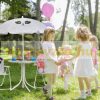 Children's table with folding chairs and umbrella with a mouse figure
