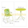 Children's table with folding chairs and parasol with a monster figure