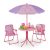 Gyerek asztal szétnyitható székekkel és napernyővel egyszarvú figurás