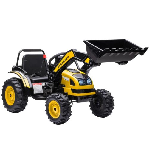 Children's electric dumper 132x62x65 cm seat dumper for children, electric tractor with lifting arms for 3-5 year olds yellow