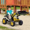 Children's electric dumper 132x62x65 cm seat dumper for children, electric tractor with lifting arms for 3-5 year olds yellow