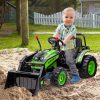 Children's electric dumper 132x62x65 cm seat dumper for children, electric tractor with lifting arms for 3-5 years old green