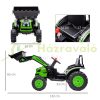 Children's electric dumper 132x62x65 cm seat dumper for children, electric tractor with lifting arms for 3-5 years old green