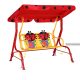 Children's rocking bed with a ladybug pattern, garden children's furniture, comfortable seat for 2 people