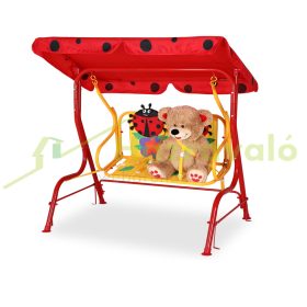   Gyerek hintaágy katicabogár mintával kerti gyerek bútor kényelmes 2 személyes ülés
