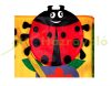 Children's rocking bed with a ladybug pattern, garden children's furniture, comfortable seat for 2 people