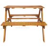 Children's acacia wood garden bench with colorful parasol wooden children's picnic table with bench and parasol