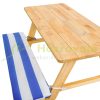Children's wooden garden bench picnic table blue and white